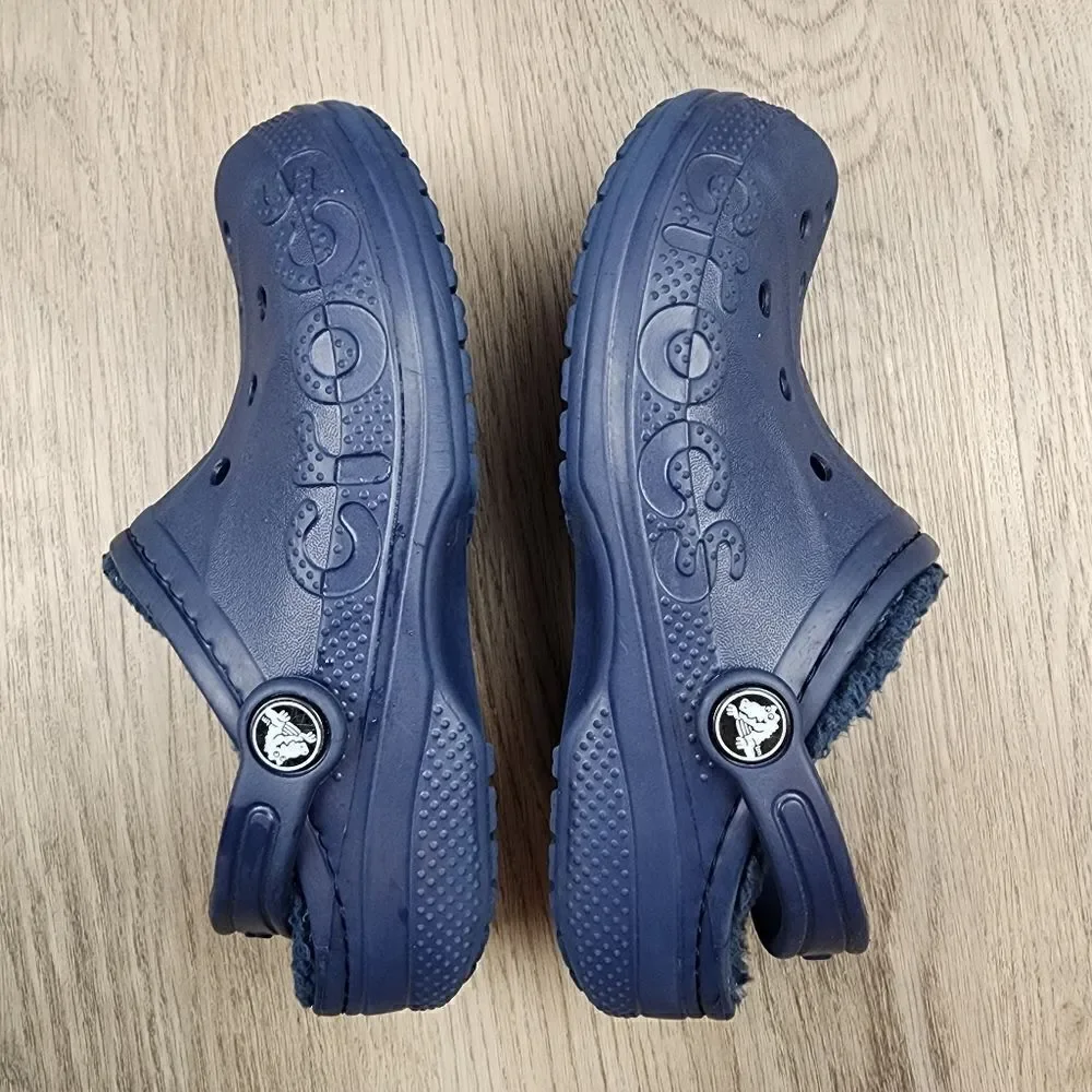 CROCS Lined Slip On Clog Shoes size J 1